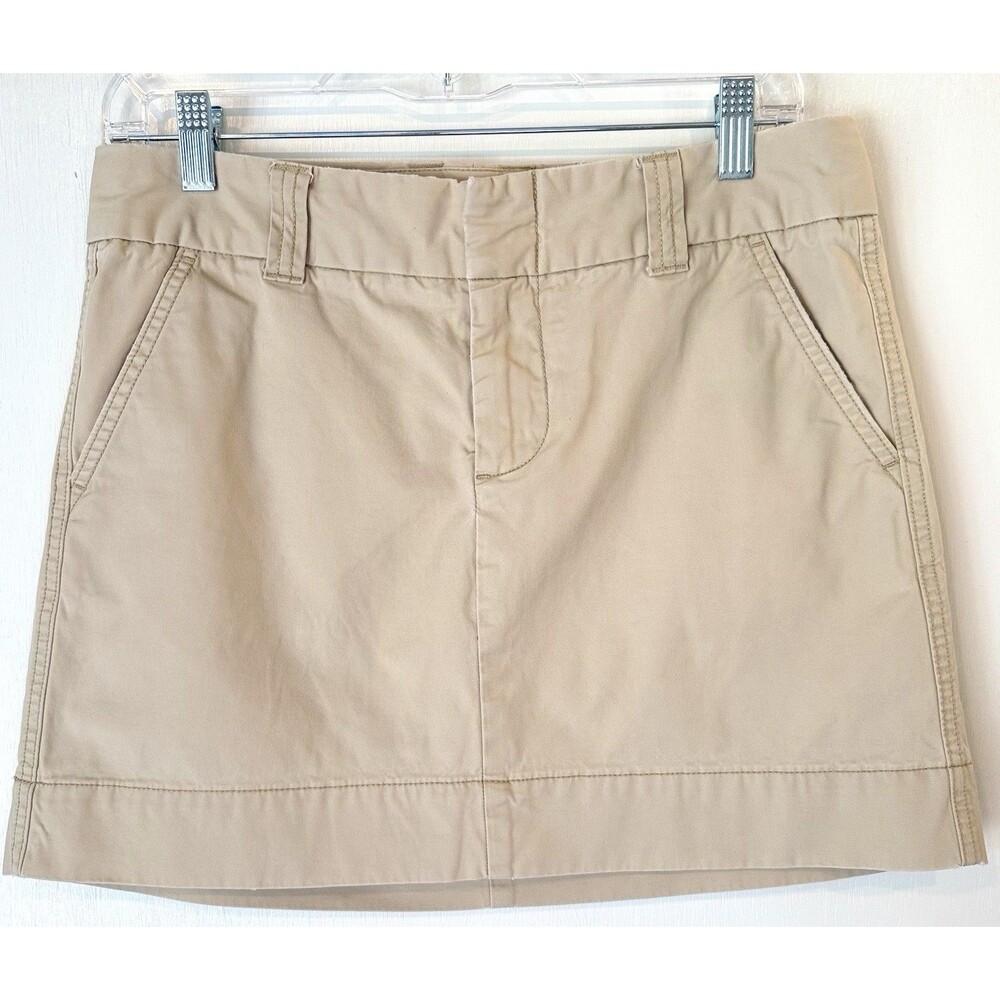 Gap Favorite Chino Tan Mini Skirt Sz 4 Y2K Preppy 2007 Style